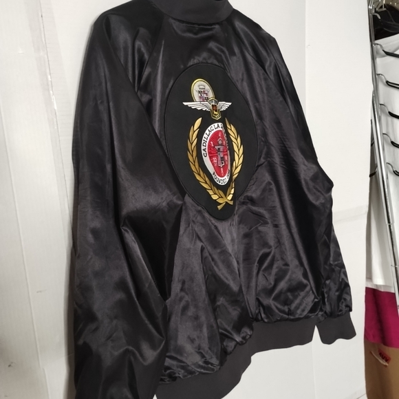 Cadillac La Salle Club Black Bomber Jacket  Embroidered Patch SZ XL American Car - Picture 3 of 13